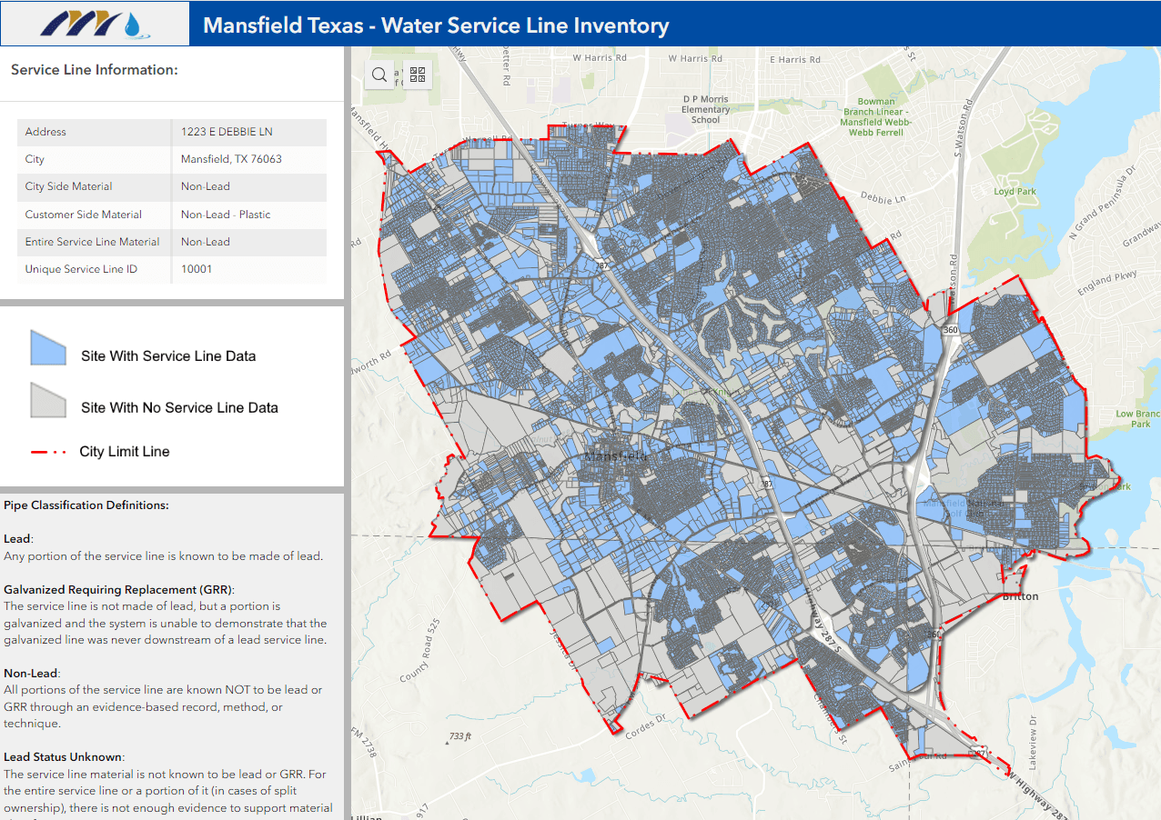 Mansfield's Water Service Line Inventory